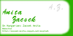 anita zacsek business card